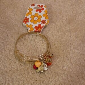 Gold Charm Bangle Set